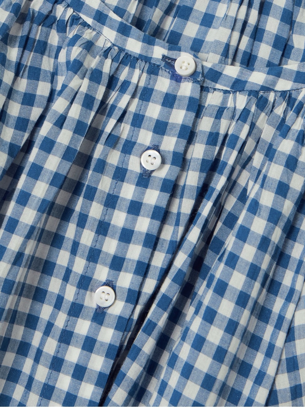 DÔEN June Blouse Top Blue Gingham Organic Cotton Blend Size XS - Picture 4 of 8